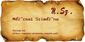Mácsai Szimóna névjegykártya
